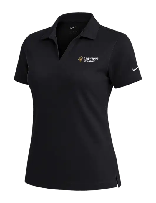 NIKE Black Womens Dri-Fit Micro Pique Polo w/Lagniappe Advantages Logo