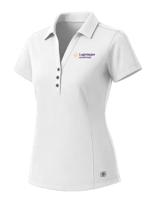 OGIO Womens White ONYX Polo w/Lagniappe Advantages Logo