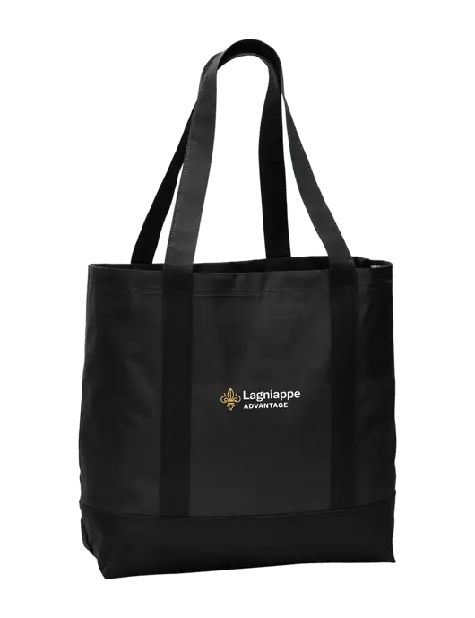 Carryall Black/Black Day Tote w/Lagniappe Advantages Logo