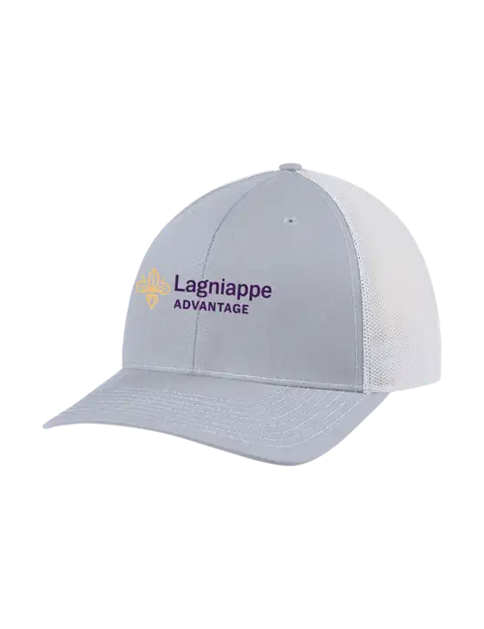 Richardson Adjustable Snapback Original 112 Trucker Cap Light Heather Grey w/White Mesh w/Lagniappe Advantages Logo