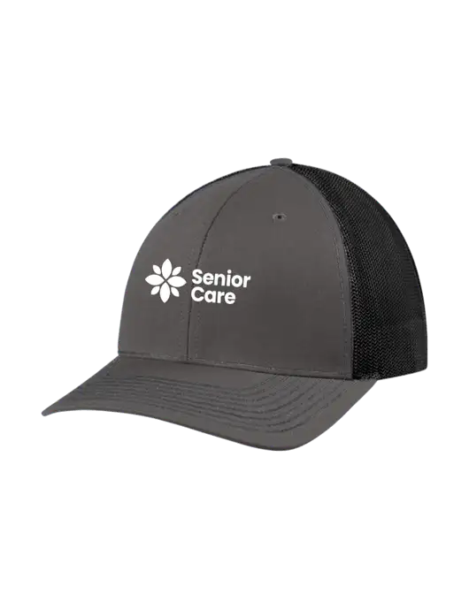 Richardson Adjustable Snapback Original 112 Trucker Cap Dark Grey w/Black Mesh w/NHC Senior Care Logo