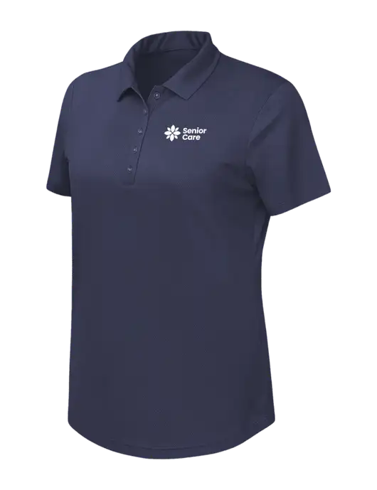 Callaway Womens Birdseye Navy Polo w/NHC Senior Care Logo