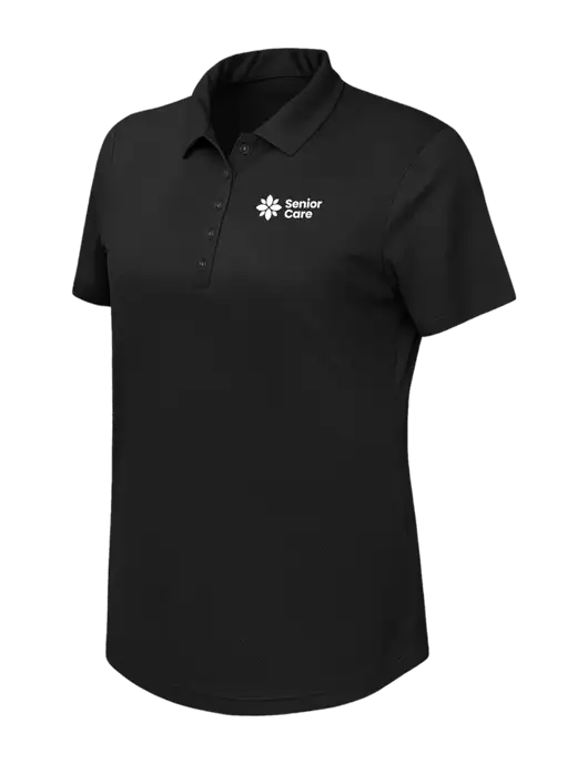 Callaway Womens Birdseye Black Polo w/NHC Senior Care Logo