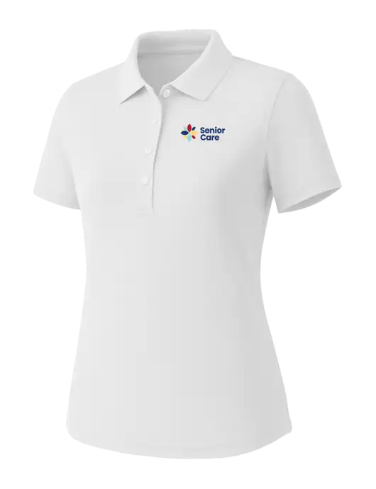 Callaway Womens Core Bright White Performance Polo w/NHC Senior Care Logo