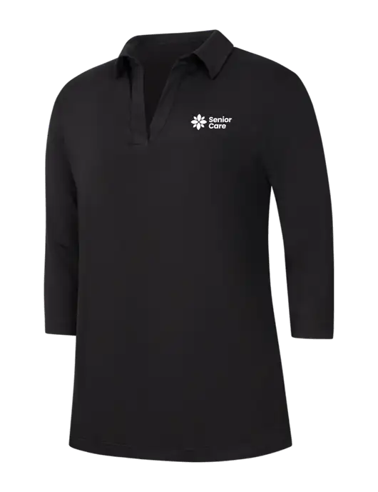 Womens Black Luxe Knit Tunic w/NHC Senior Care Logo
