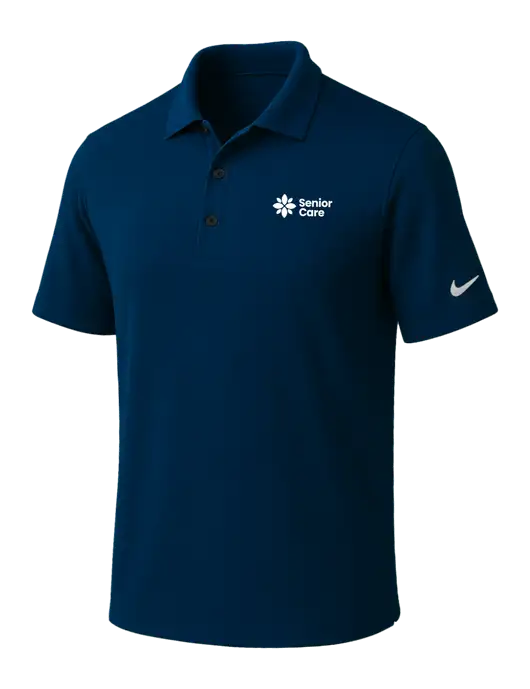 NIKE Navy Dri-Fit Micro Pique Polo w/NHC Senior Care Logo