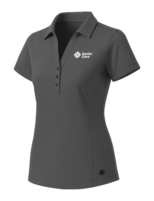 OGIO Womens Medium Grey ONYX Polo w/NHC Senior Care Logo