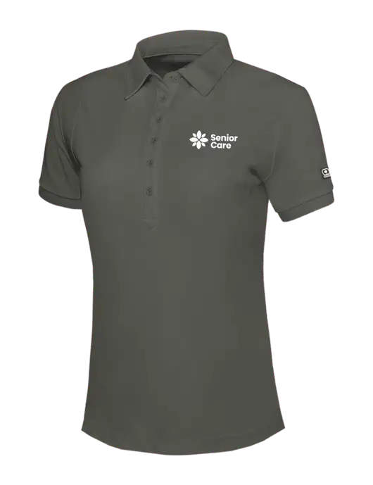 OGIO Womens Medium Grey Jewel Polo w/NHC Senior Care Logo