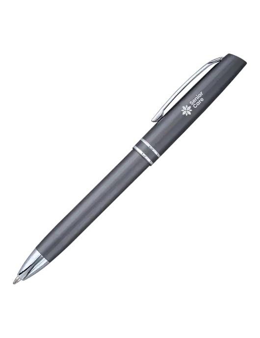 Gunmetal Anguilla Black Ink Pen w/NHC Senior Care Logo