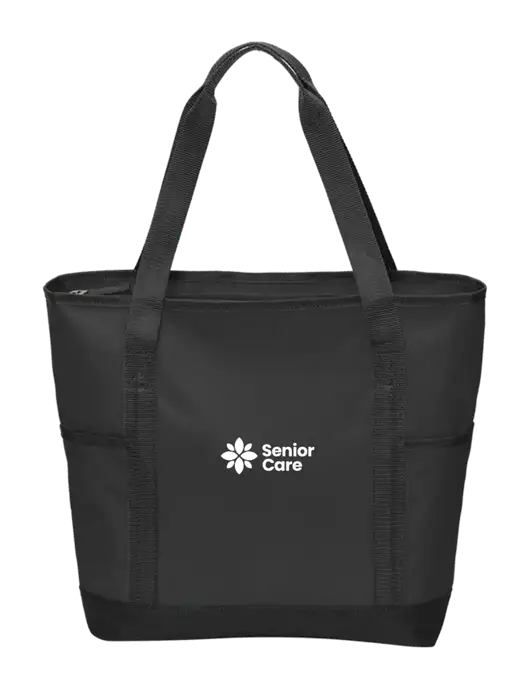 On the Go Black/Black Tote w/NHC Senior Care Logo
