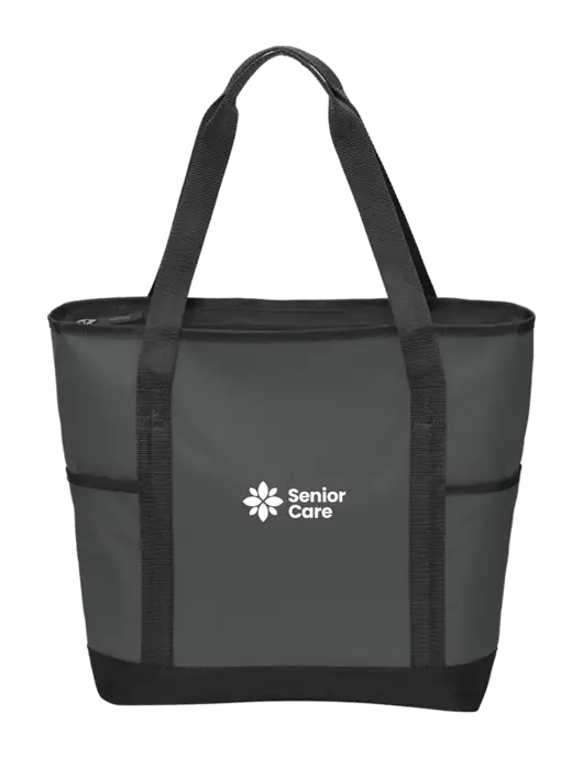 On the Go Charcoal/Black Tote  w/NHC Senior Care Logo