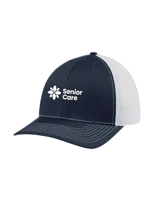 Richardson Adjustable Snapback Original 112 Trucker Cap Navy w/White Mesh w/NHC Senior Care Logo