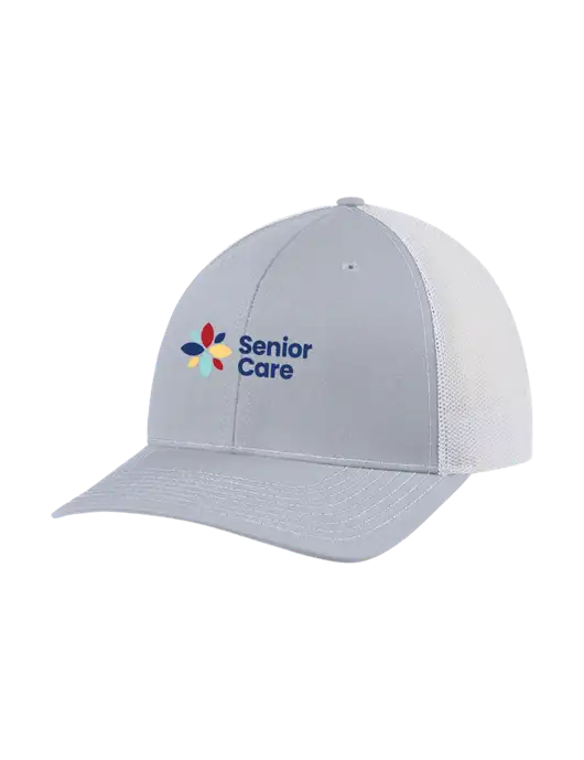 Richardson Adjustable Snapback Original 112 Trucker Cap Light Heather Grey w/White Mesh w/NHC Senior Care Logo