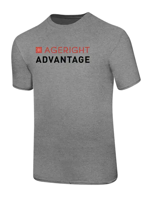 Ring Spun Light Heather Grey 4.5 oz T-Shirt w/Ageright Advantage Logo