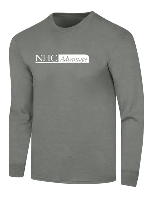Simply Soft Long Sleeve Heathered Charcoal 4.5 oz, Poly/Combed Ring Spun Cotton T-Shirt w/NHC Advantage Logo