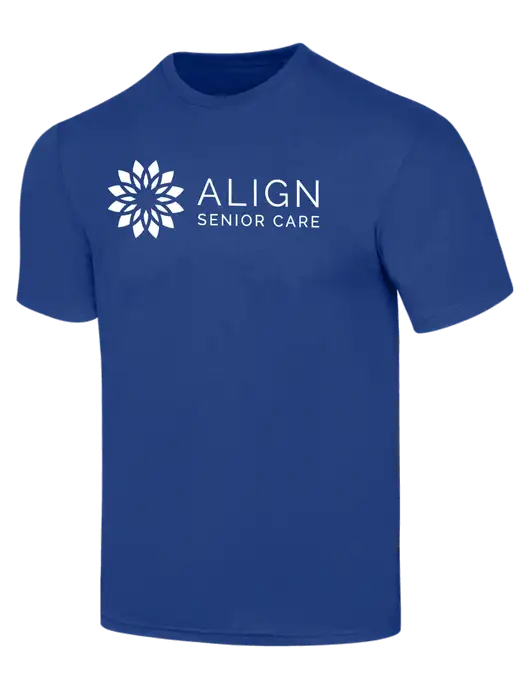 Simply Soft Dark Royal 4.5oz  Poly/Combed Ring Spun Cotton T-Shirt w/Align Senior Care Logo