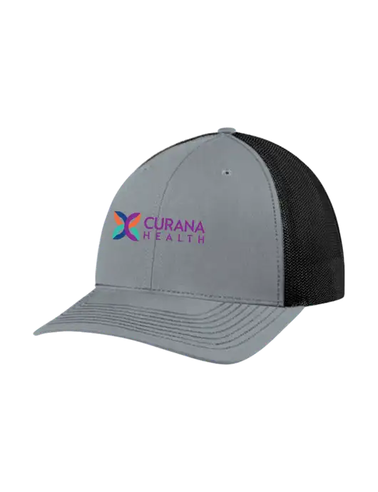 Richardson Adjustable Snapback Original 112 Trucker Cap Heather Grey w/Black Mesh w/Curana Health Logo