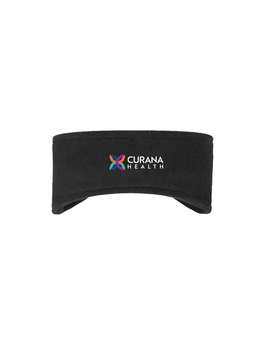 Black Stretch Fleece Headband w/Curana Health Logo