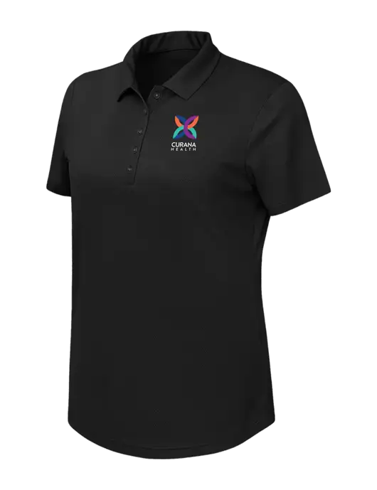 Callaway Womens Birdseye Black Polo w/Curana Health Logo