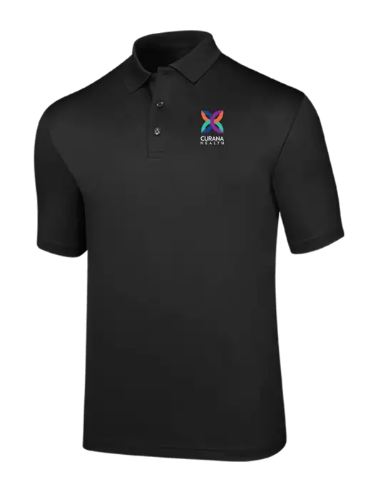 Callaway Opti-Dri Black Chev Polo w/Curana Health Logo