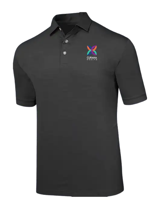 Callaway Black Fashion Tonal Polo w/Curana Health Logo