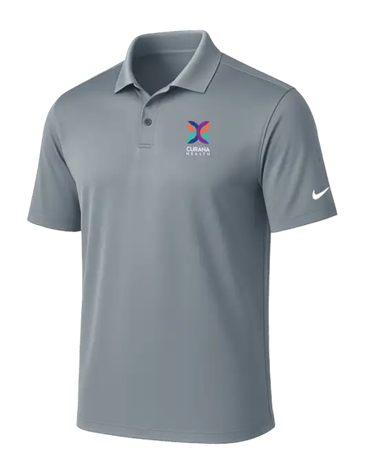 NIKE Medium Grey Victory Solid Polo w/Curana Health Logo