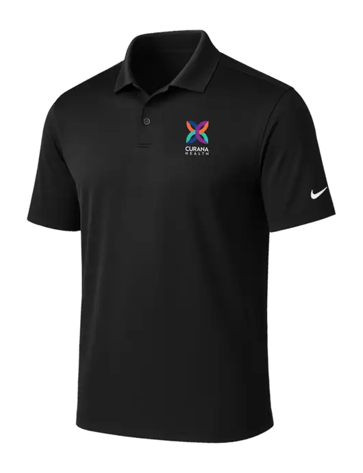NIKE Black Victory Solid Polo w/Curana Health Logo