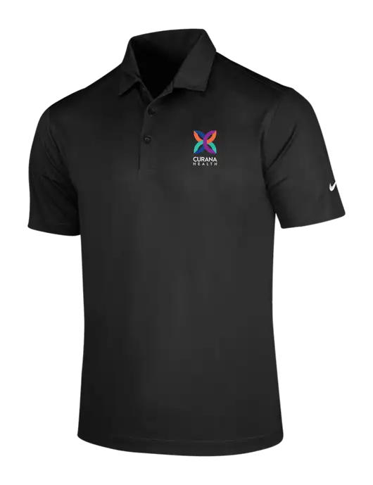 NIKE Black Dri-Fit Vertical Mesh Polo w/Curana Health Logo