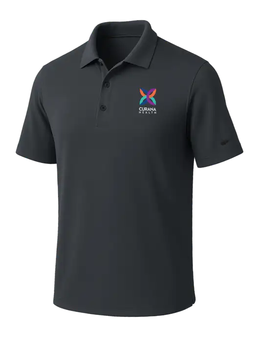 NIKE Dark Grey Dri-Fit Micro Pique Polo w/Curana Health Logo