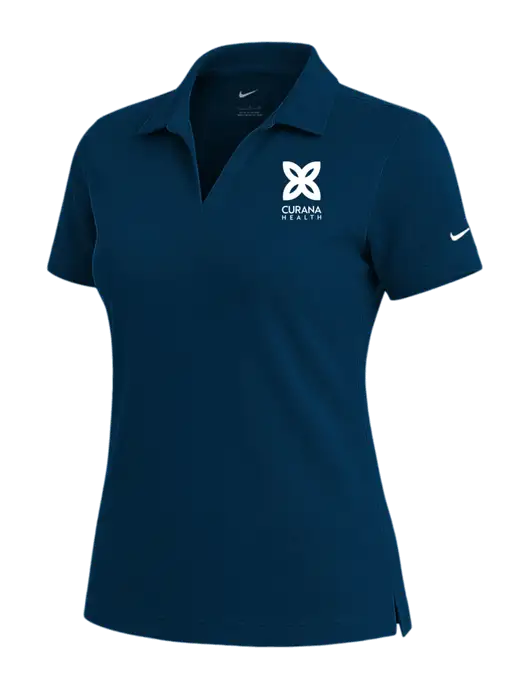 NIKE Navy Womens Dri-Fit Micro Pique Polo w/Curana Health Logo