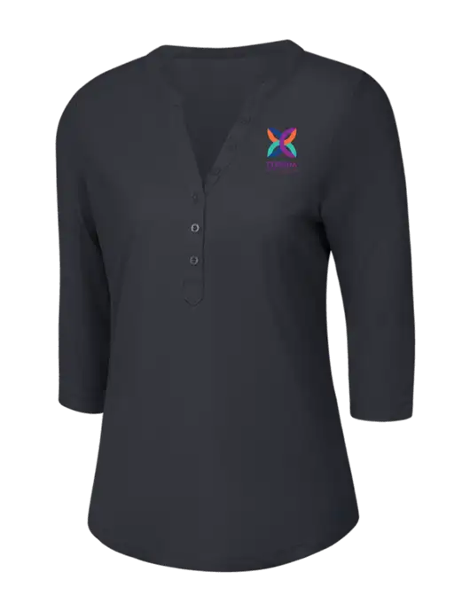 OGIO Charcoal Grey Jewel Henley w/Curana Health Logo