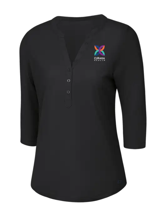 OGIO Blacktop Jewel Henley w/Curana Health Logo