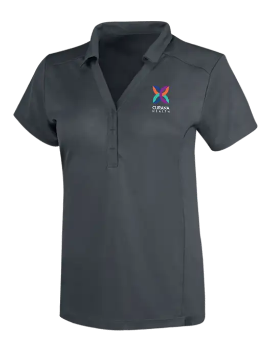 OGIO Dark Grey Womens Framework Polo w/Curana Health Logo