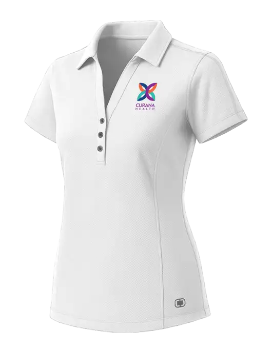 OGIO Womens White ONYX Polo w/Curana Health Logo
