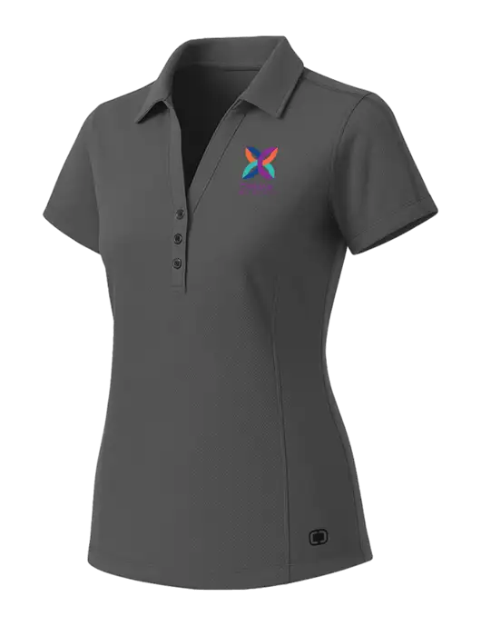 OGIO Womens Medium Grey ONYX Polo w/Curana Health Logo
