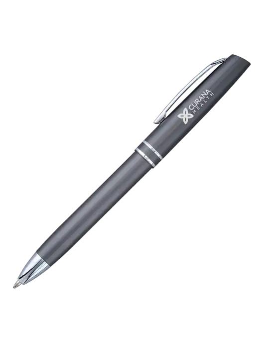 Gunmetal Anguilla Black Ink Pen w/Curana Health Logo