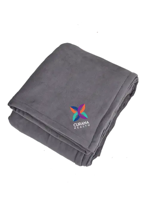 Oversized Graphite Ultra Plush Blanket Graphite w/Curana Health Logo