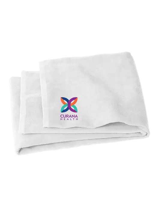 White Beach Towel w/Curana Health Logo