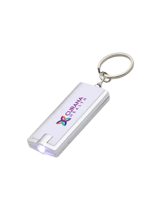 Simple Touch White LED Keychain w/Curana Health Logo
