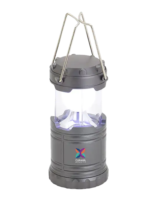Gunmetal Mini Retro Lantern w/Curana Health Logo