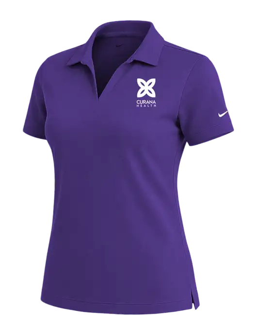 NIKE Purple Womens Dri-Fit Micro Pique Polo w/Curana Health Logo