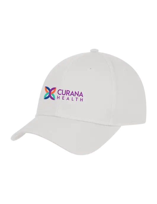 White Structured Cap Hook & Loop w/Curana Health Logo