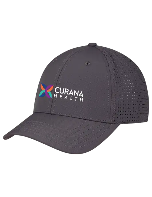 Charcoal Performance Stretchable Cap Hook & Loop w/Curana Health Logo
