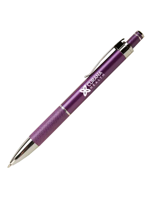 Diamond Etched Purple Pen - Black Ink w/Curana Health Logo