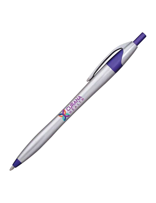 Novella Purple/Chrome Bright Pen - Blue Ink w/Curana Health Logo