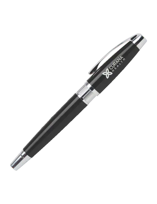 Masscotti Black Rollerball Pen - Black Ink w/Curana Health Logo