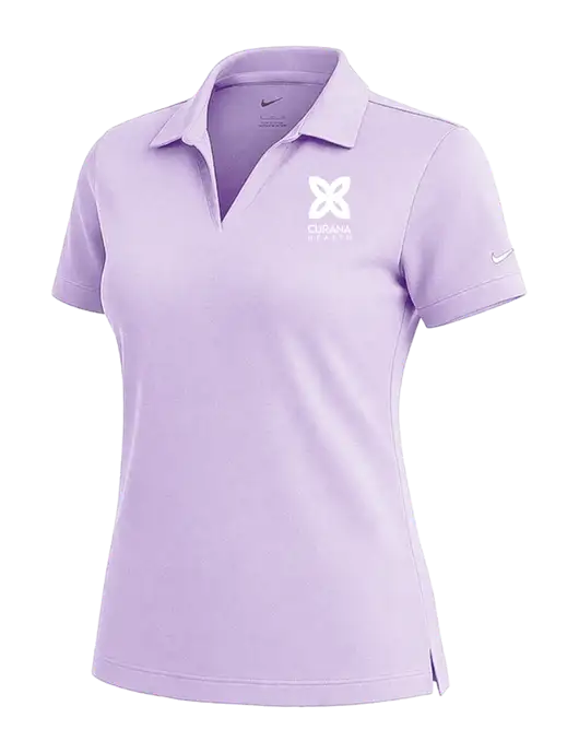 NIKE Light Purple Womens Dri-Fit Micro Pique Polo w/Curana Health Logo