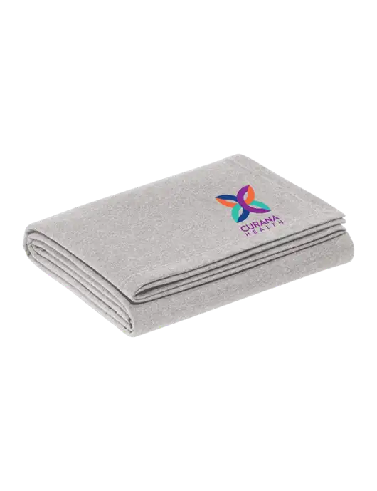 Recycled Light Heather Grey Blanket w/Curana Health Logo
