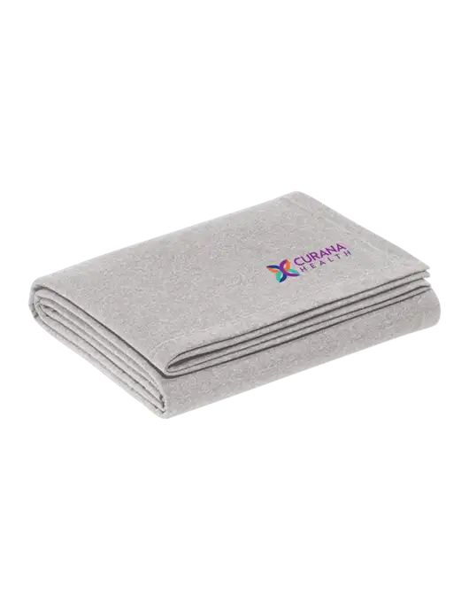 Recycled Light Heather Grey Blanket w/Curana Health Logo