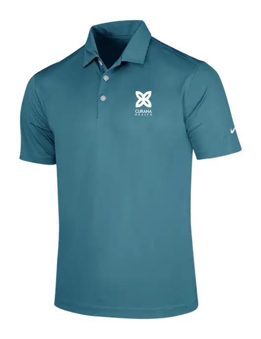 NIKE Dark Teal Dri-Fit Vertical Mesh Polo w/Curana Health Logo